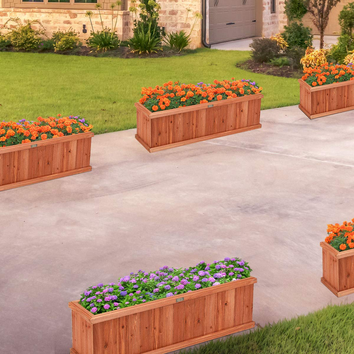 Raised Garden Flower or Vegetable Planter (40"L X 12"W X 12"H) 