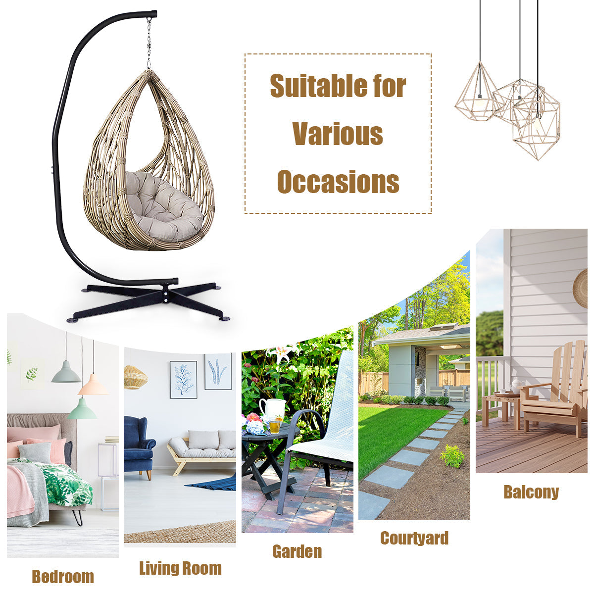 Giantex Hammock Chair Stand, Hanging Chair Stand, C Stand for Hanging Chair 