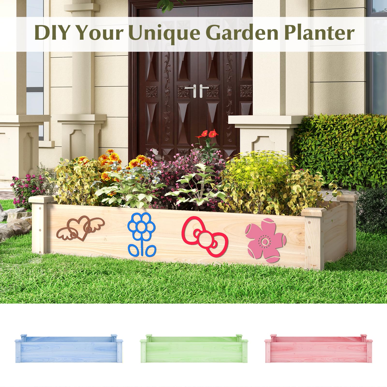 Giantex Wooden Raised Garden Bed 