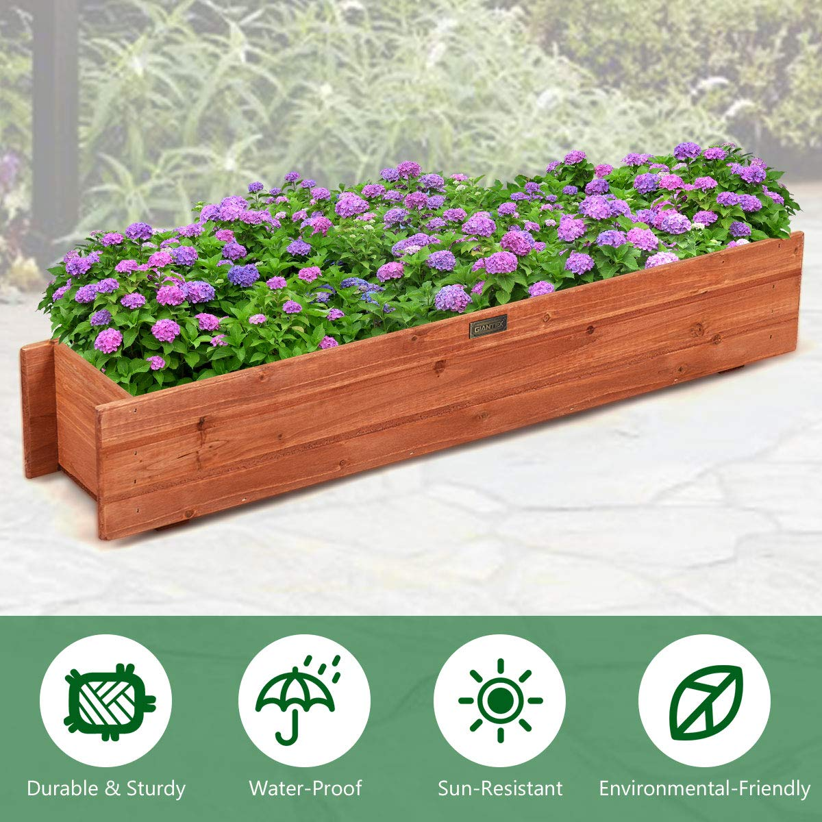 Raised Garden Bed Flower or Vegetable Planter (36" L X 7" W X 6" H) 