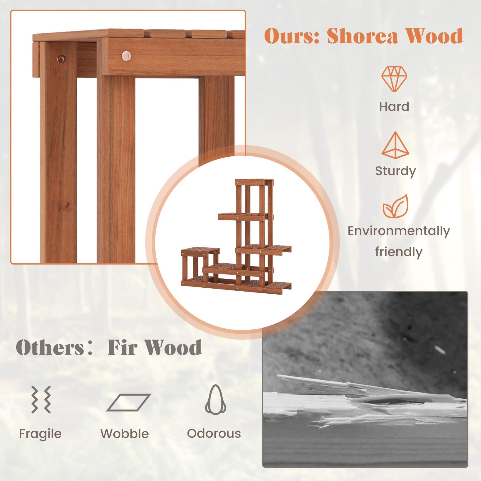 Giantex 6 Tier Wood Plant Stand 