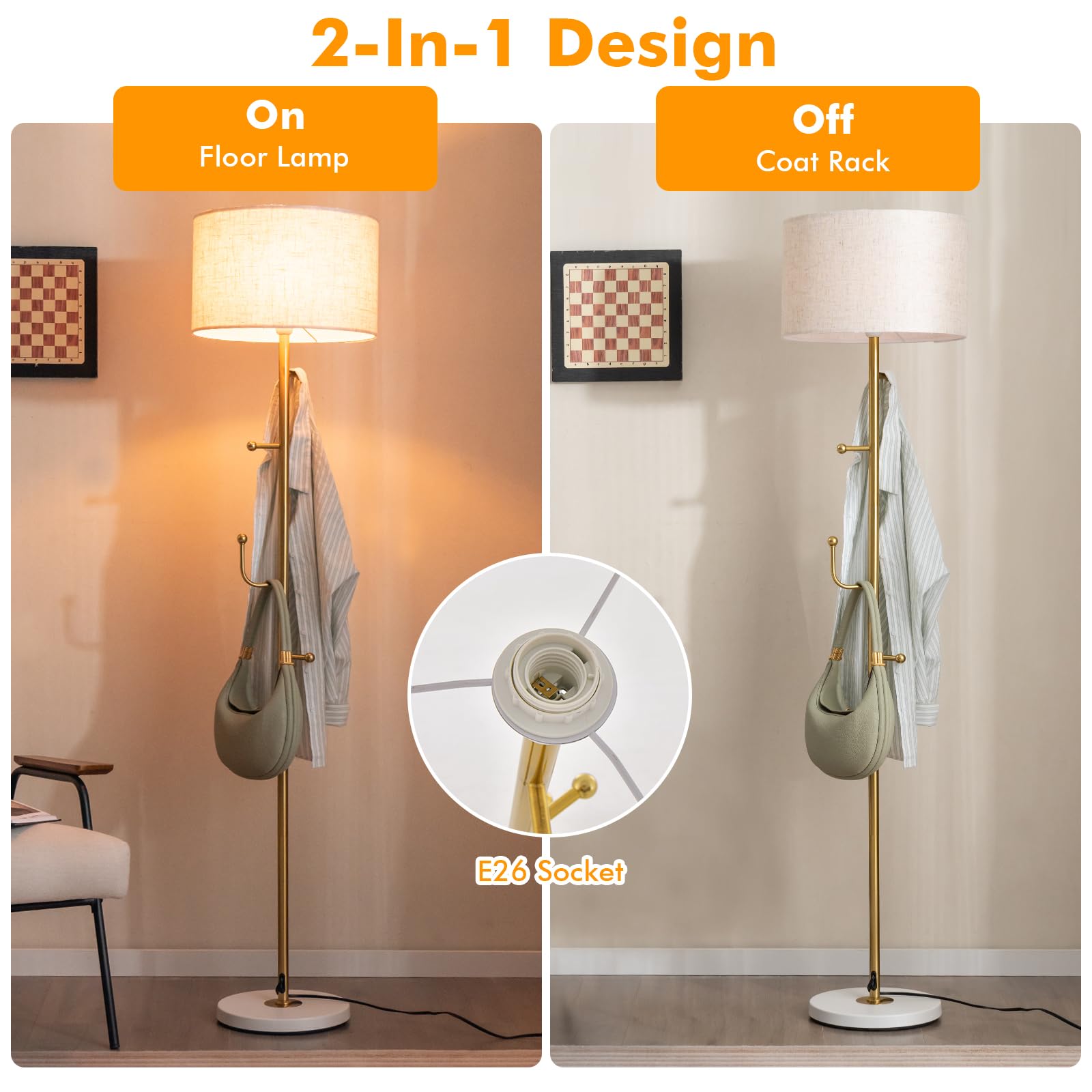 Giantex Floor Lamp with Coat Rack