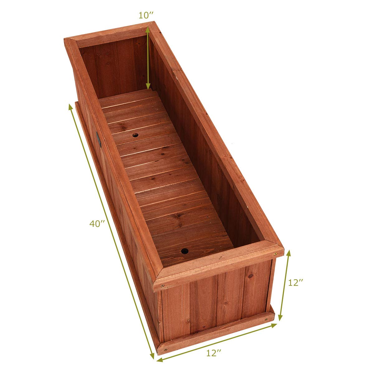 Raised Garden Flower or Vegetable Planter (40"L X 12"W X 12"H) 