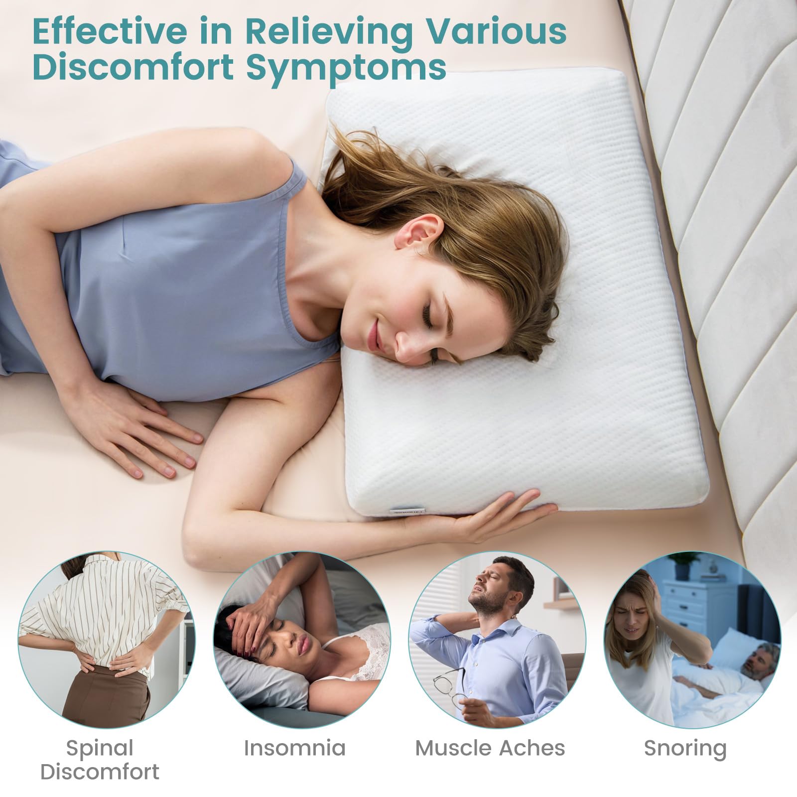 Giantex Cooling Gel Memory Foam Pillow 2 Pack, 3D Cutting Ventilated Cool Gel Pillows with Washable Cover 