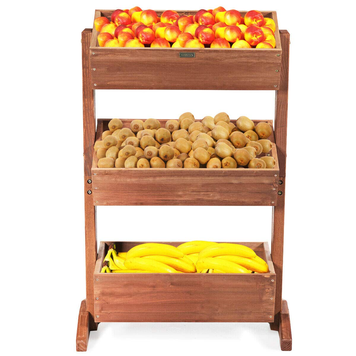 Giantex Classification Storage Box Shelf for Indoor Outdoor Flower Stand (Nut-brown) 