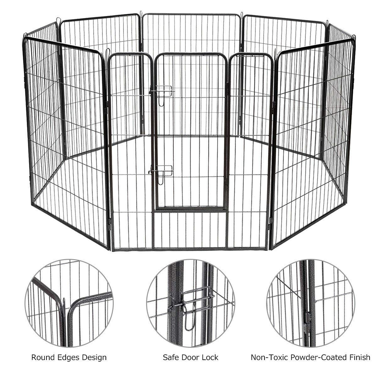 Giantex 8 Panel Pet Playpen with Door, Foldable Dog Exercise Pen (40") 