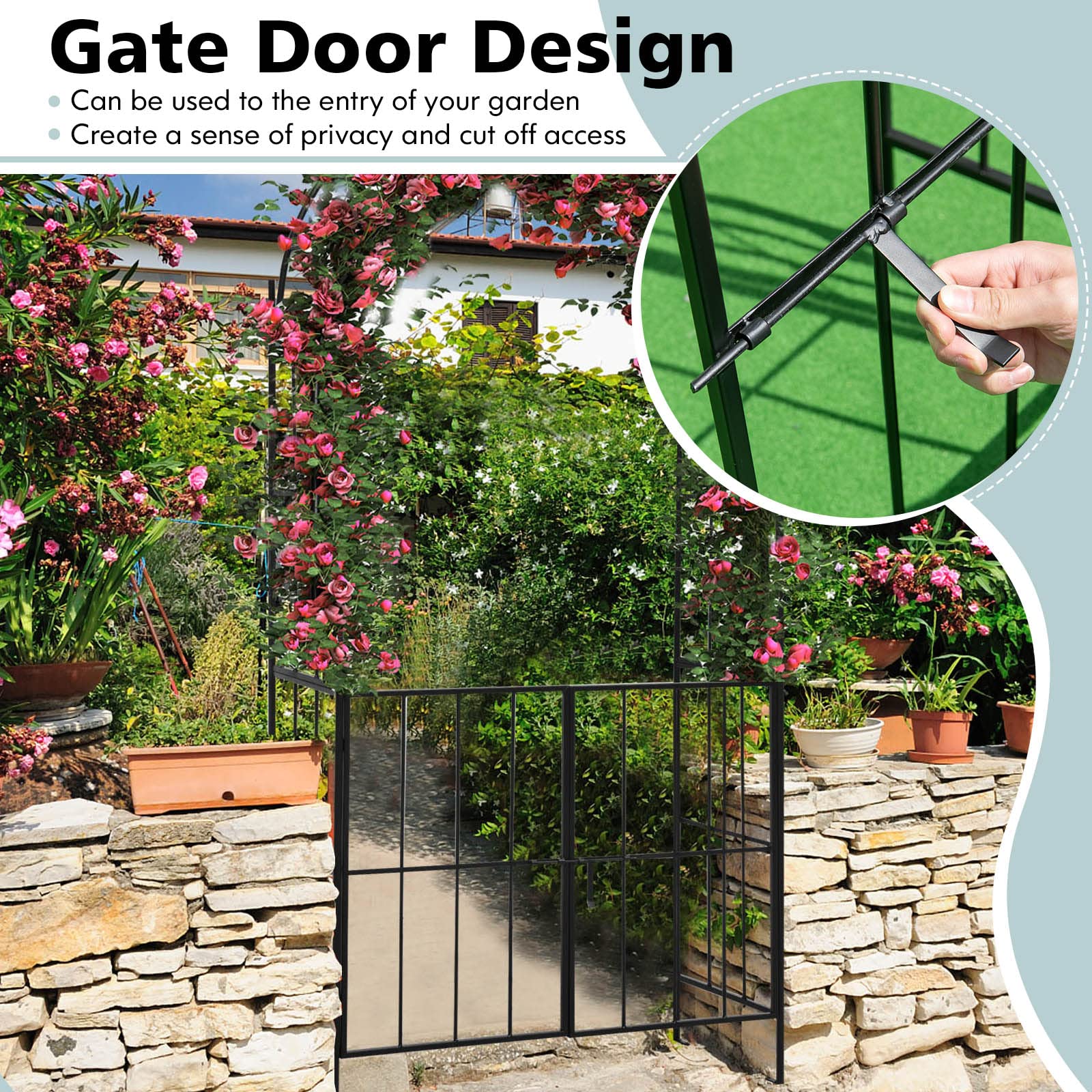 Giantex Garden Arbor Trellis with Door