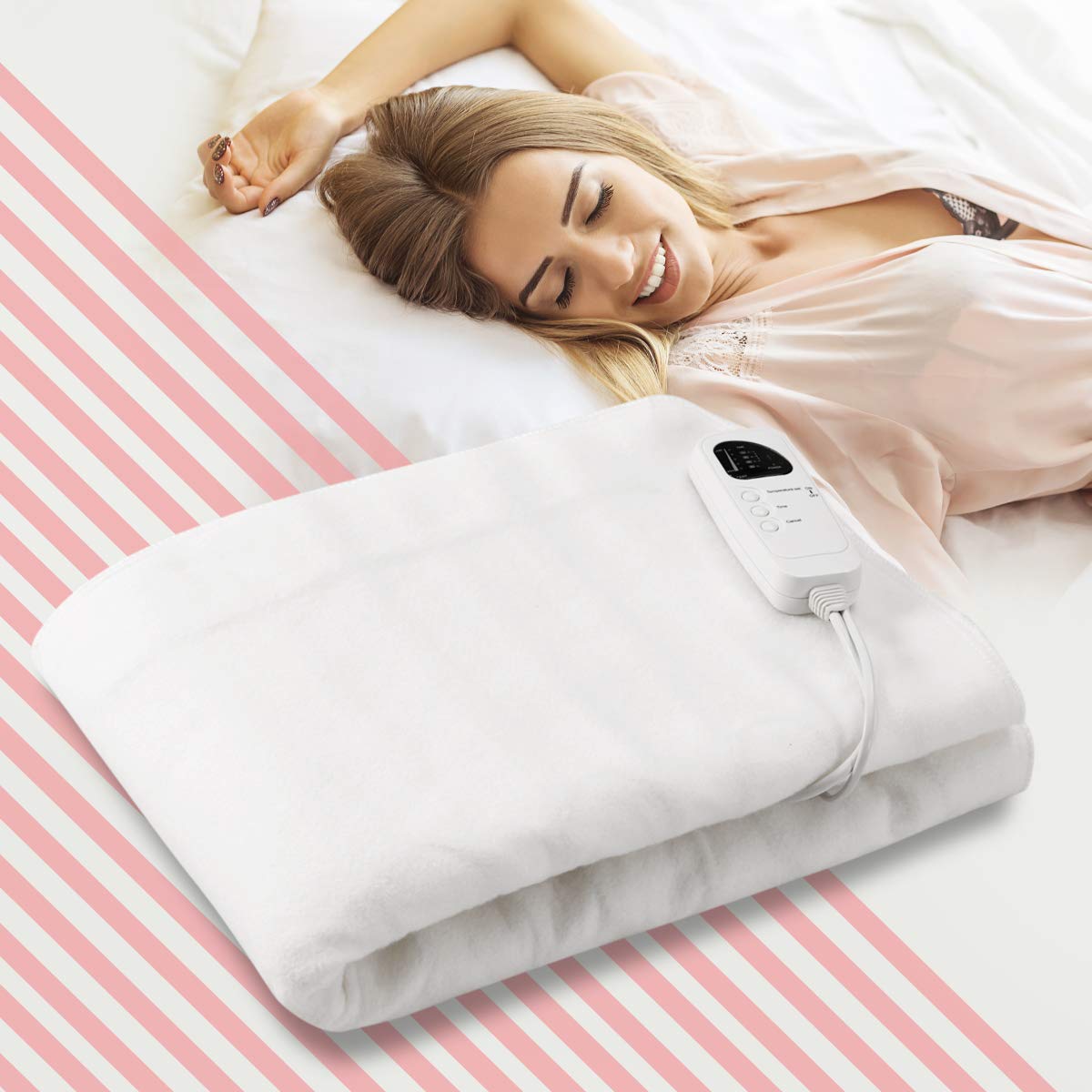 Giantex Smart Electric Heated Mattress Pad, Heating Bed Topper Blankets w/ Low-Voltage 