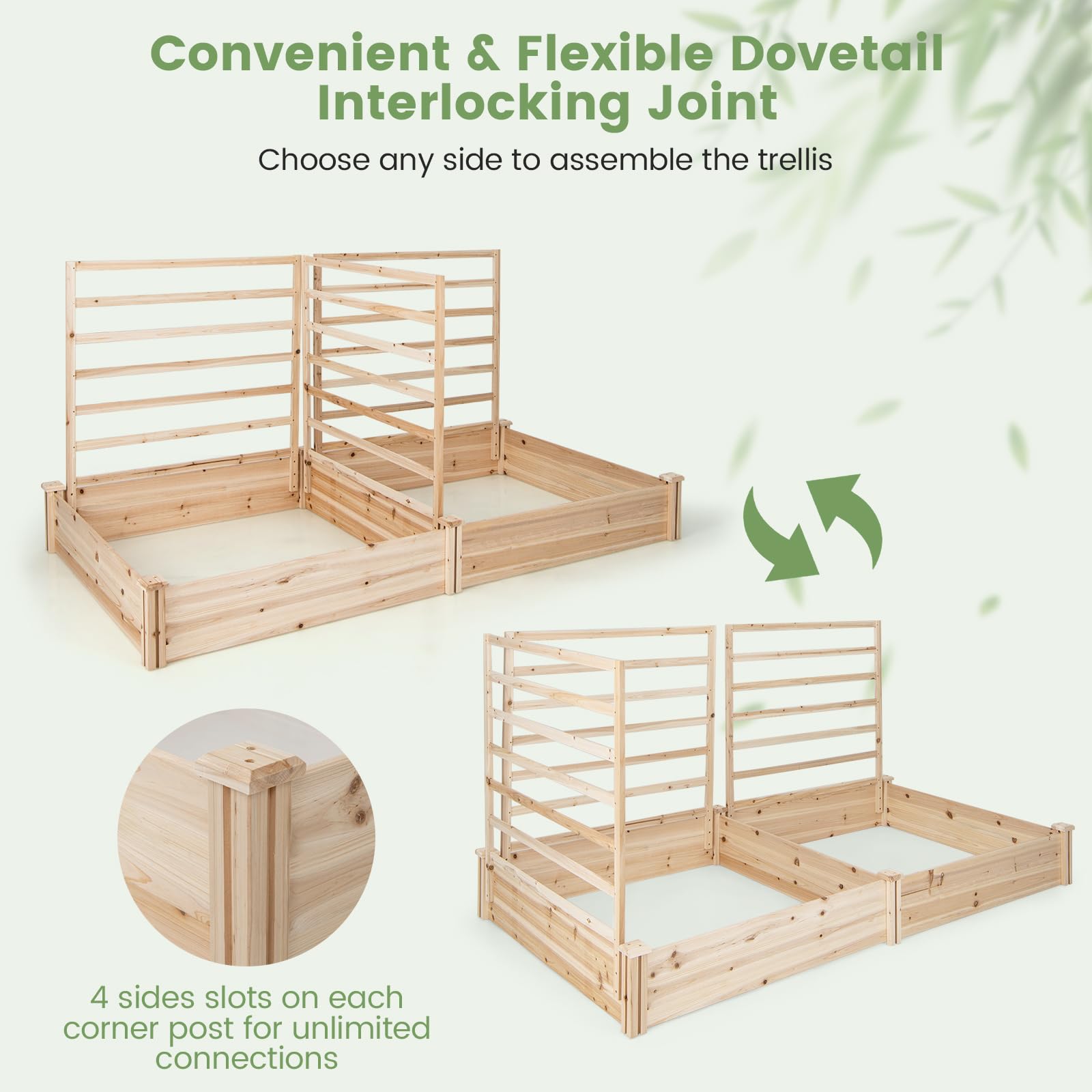Giantex Raised Garden Bed with Trellis 