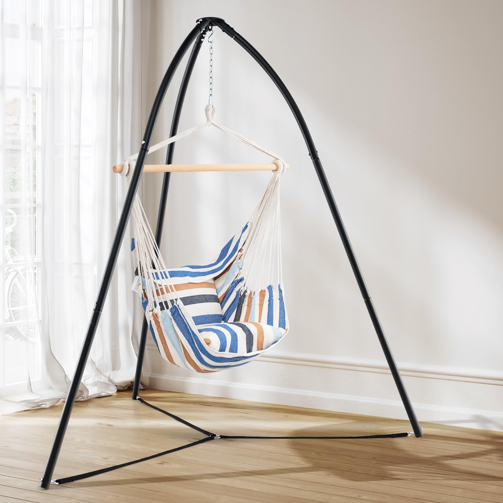 Giantex Metal Hammock Stand for Outside - Tripod Hanging Chair Stand Only, 78” x 86” Indoor Outdoor Swing Stand for Patio 