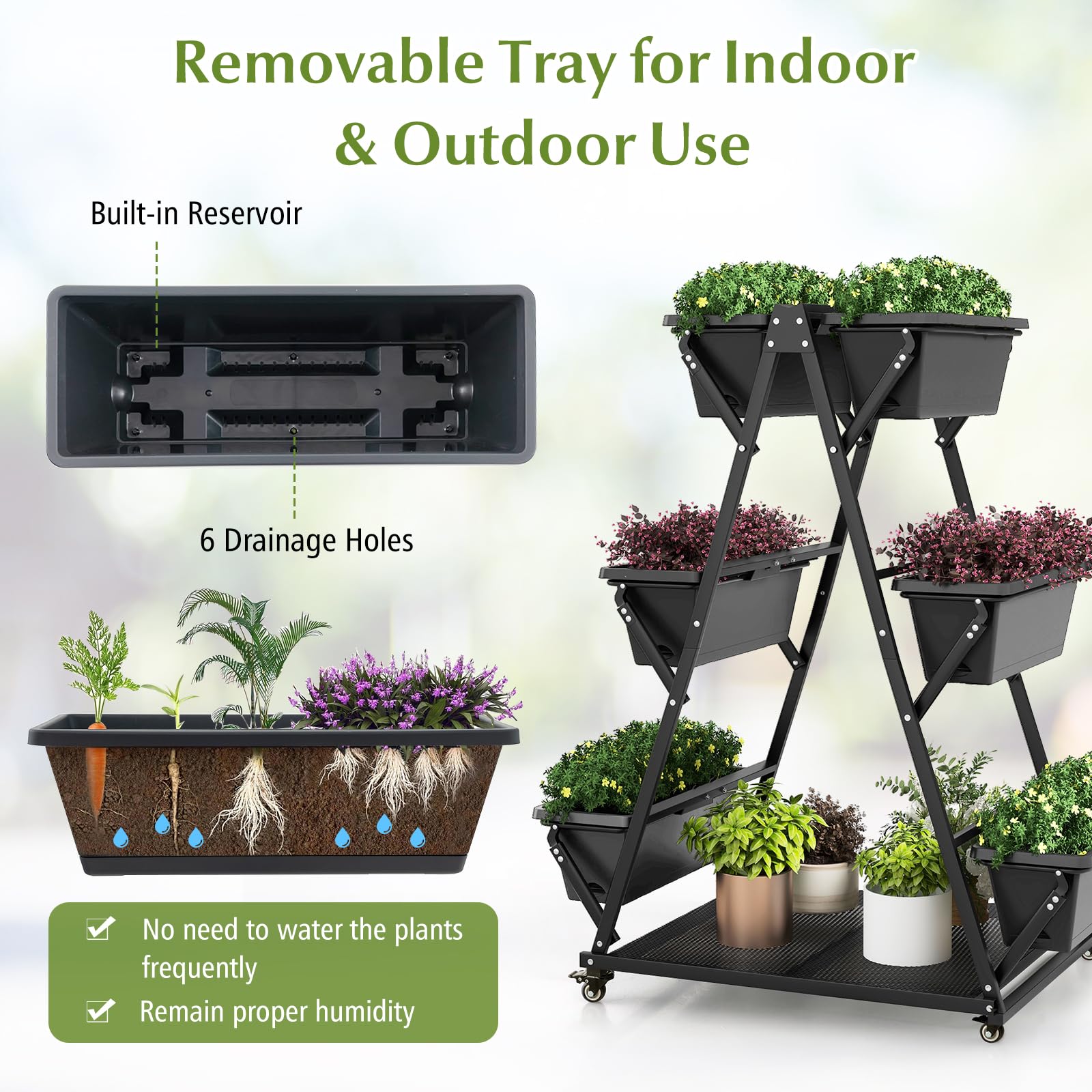 Giantex 6-Tier Rolling Raised Garden Bed 