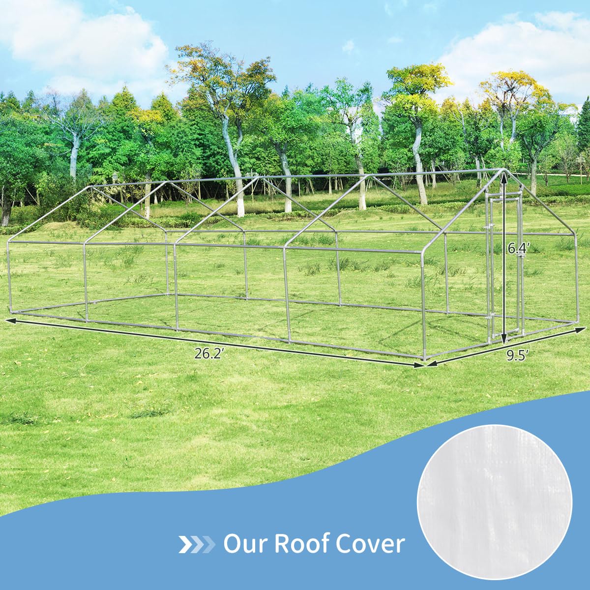 Giantex Large Metal Chicken Coop, Walk-in Chicken Coops Run House Shade Cage with Waterproof 