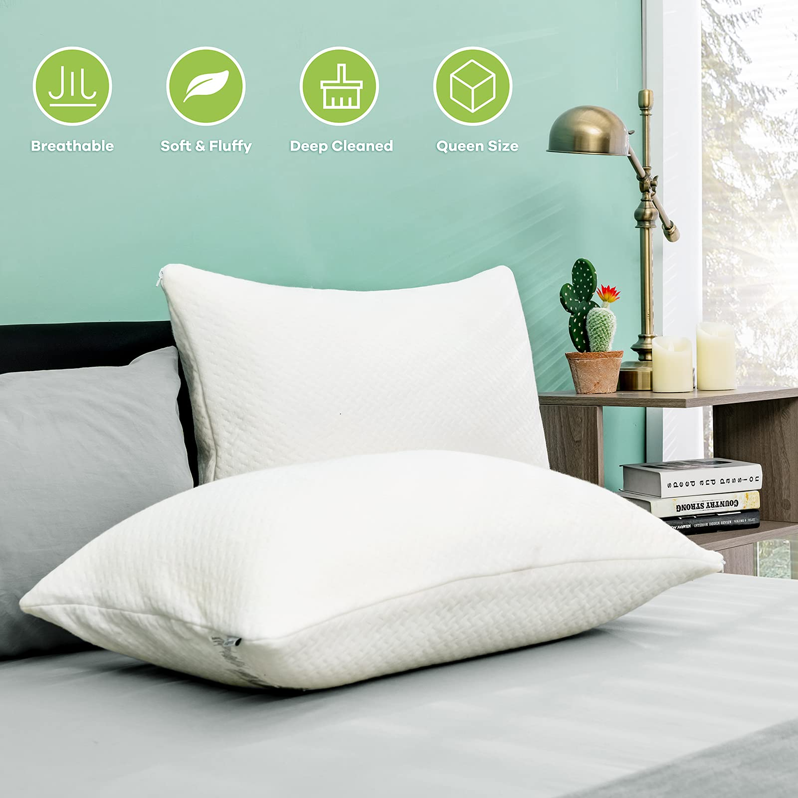 Giantex 2 Pack Shredded Memory Foam Pillows 