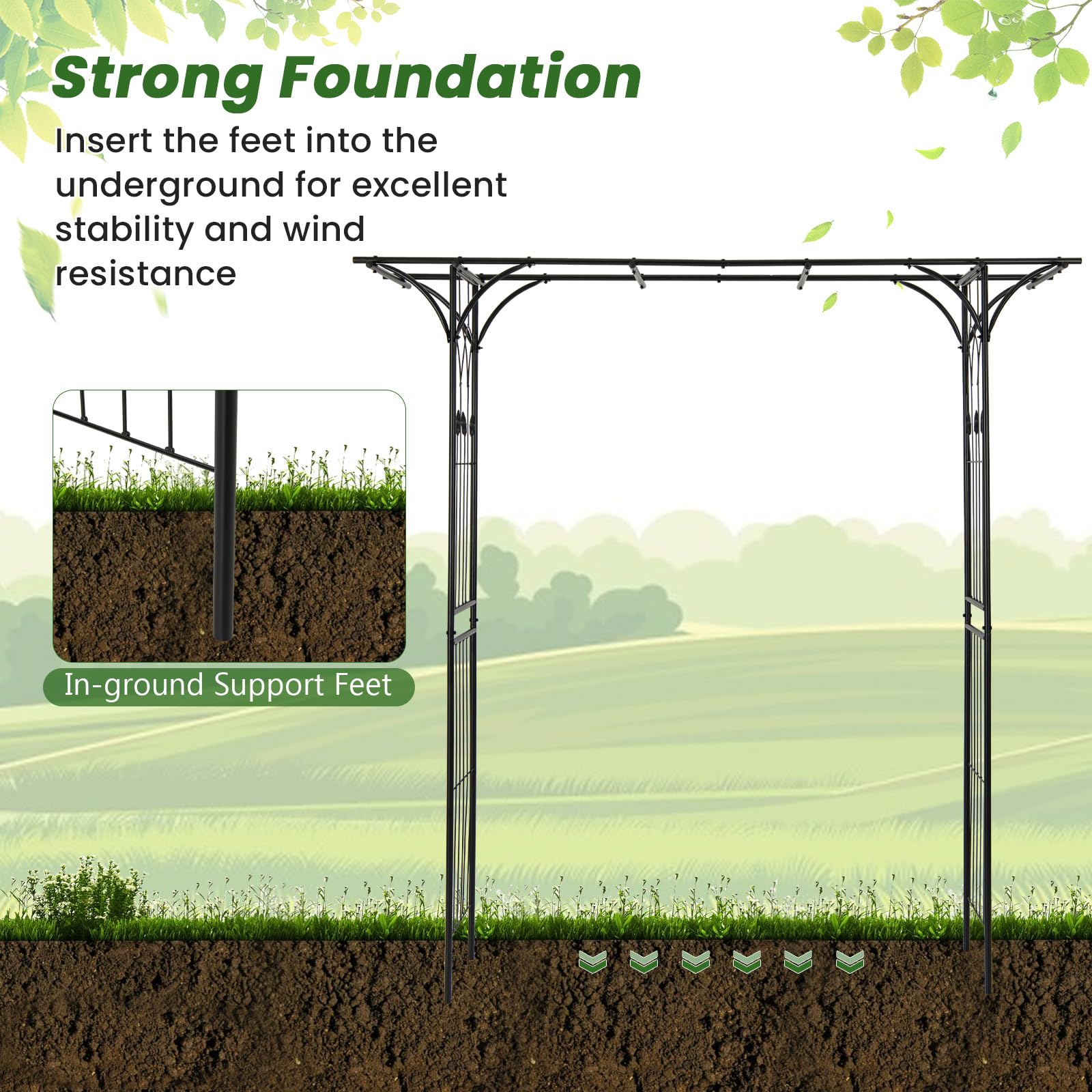 Giantex Garden Arch Trellis - 81''H x 81''W Metal Garden Arbor