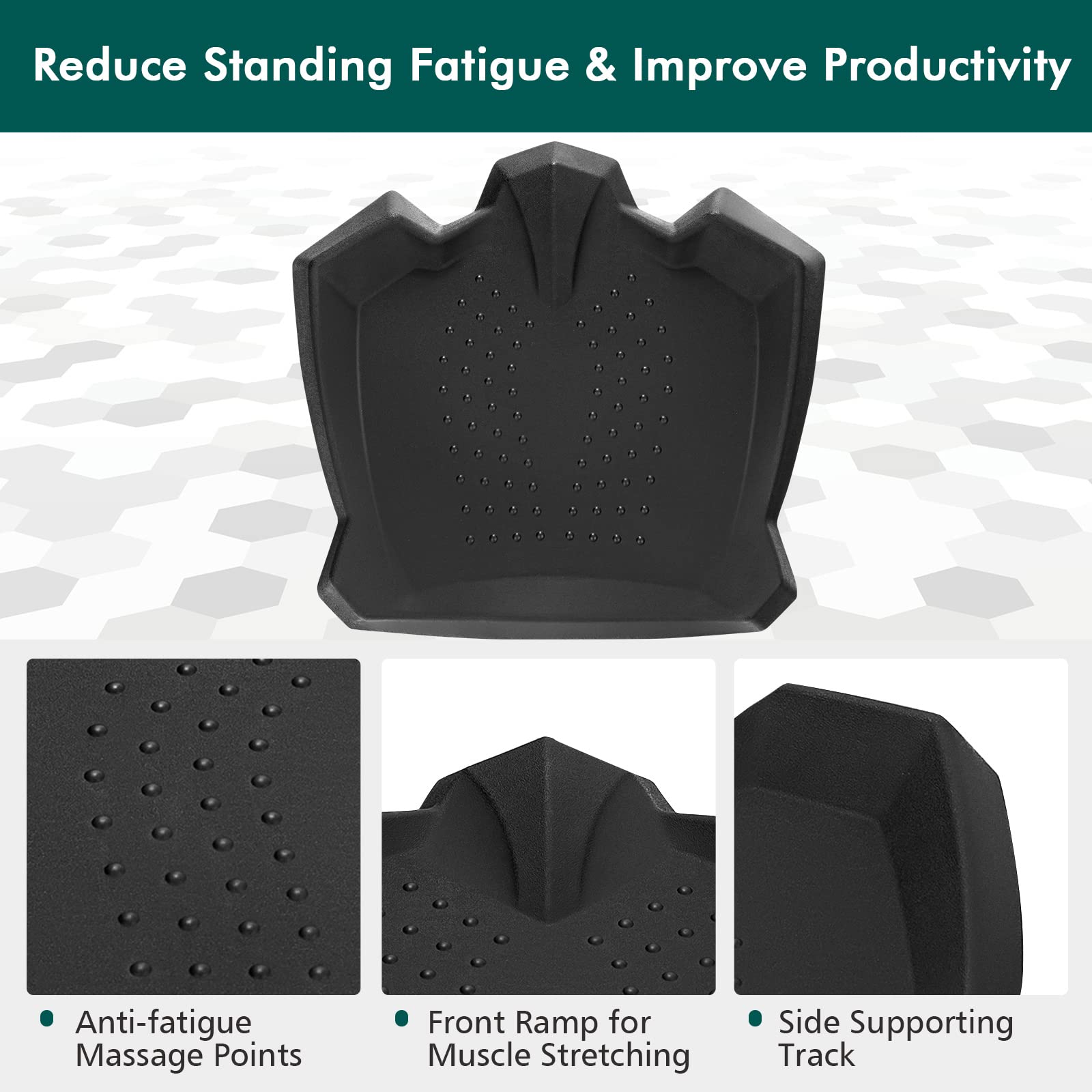 Giantex Anti Fatigue Mat, Not-Flat Standing Mat w/ Foot Massage Points Diverse Terrain & Beveled Edges