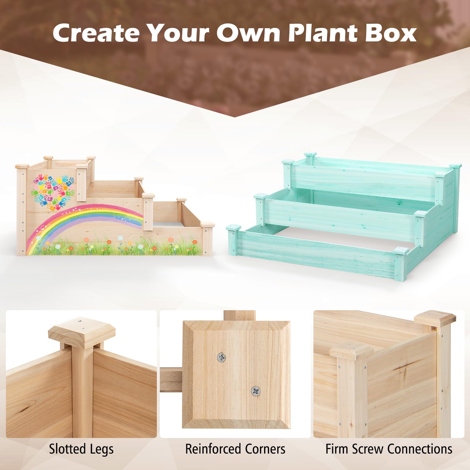 Giantex 3-Tier Raised Garden Bed, Tiered Planter Box 