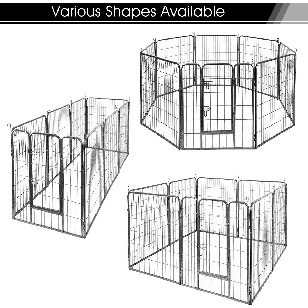 Giantex 8 Panel 48 inch Dog Playpen with Door 