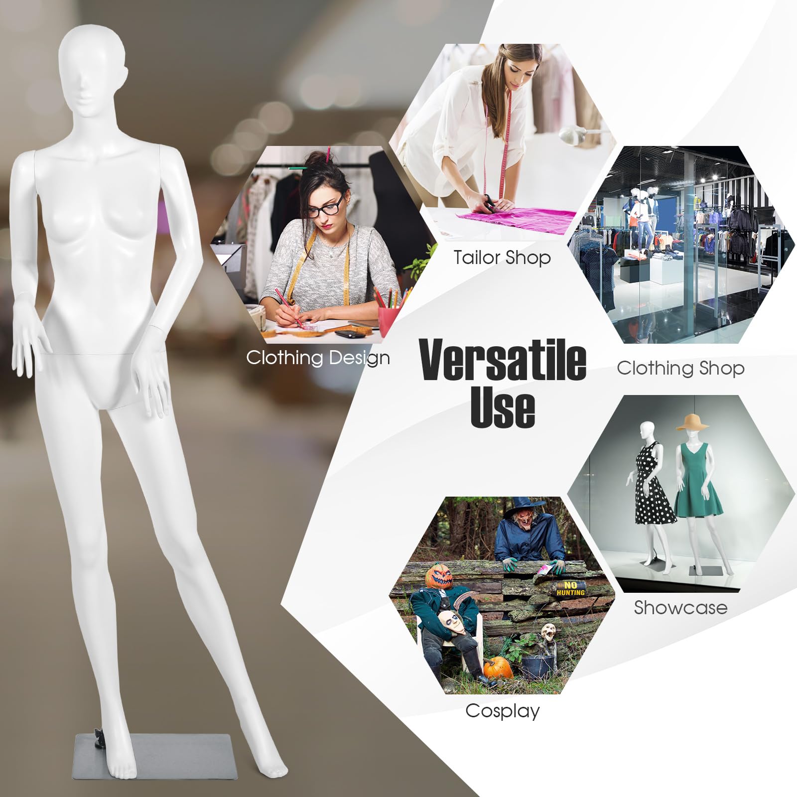 Giantex 70" Female Mannequin, Full Body Torso Manikin Dress Form 