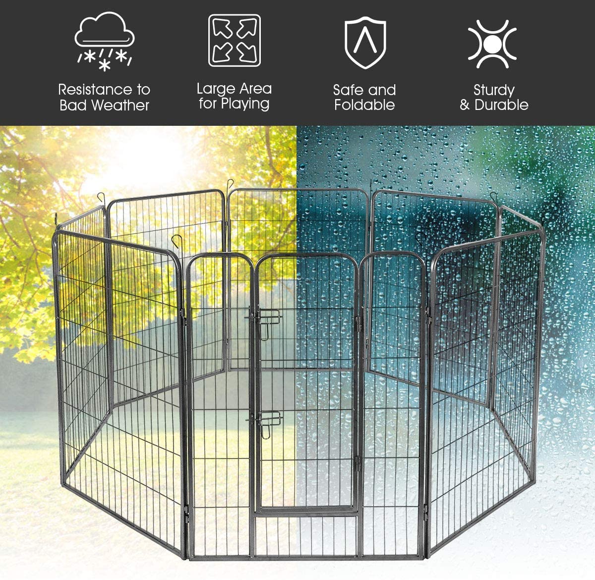 Giantex 16 Panel, 48 Inch Pet Playpen 