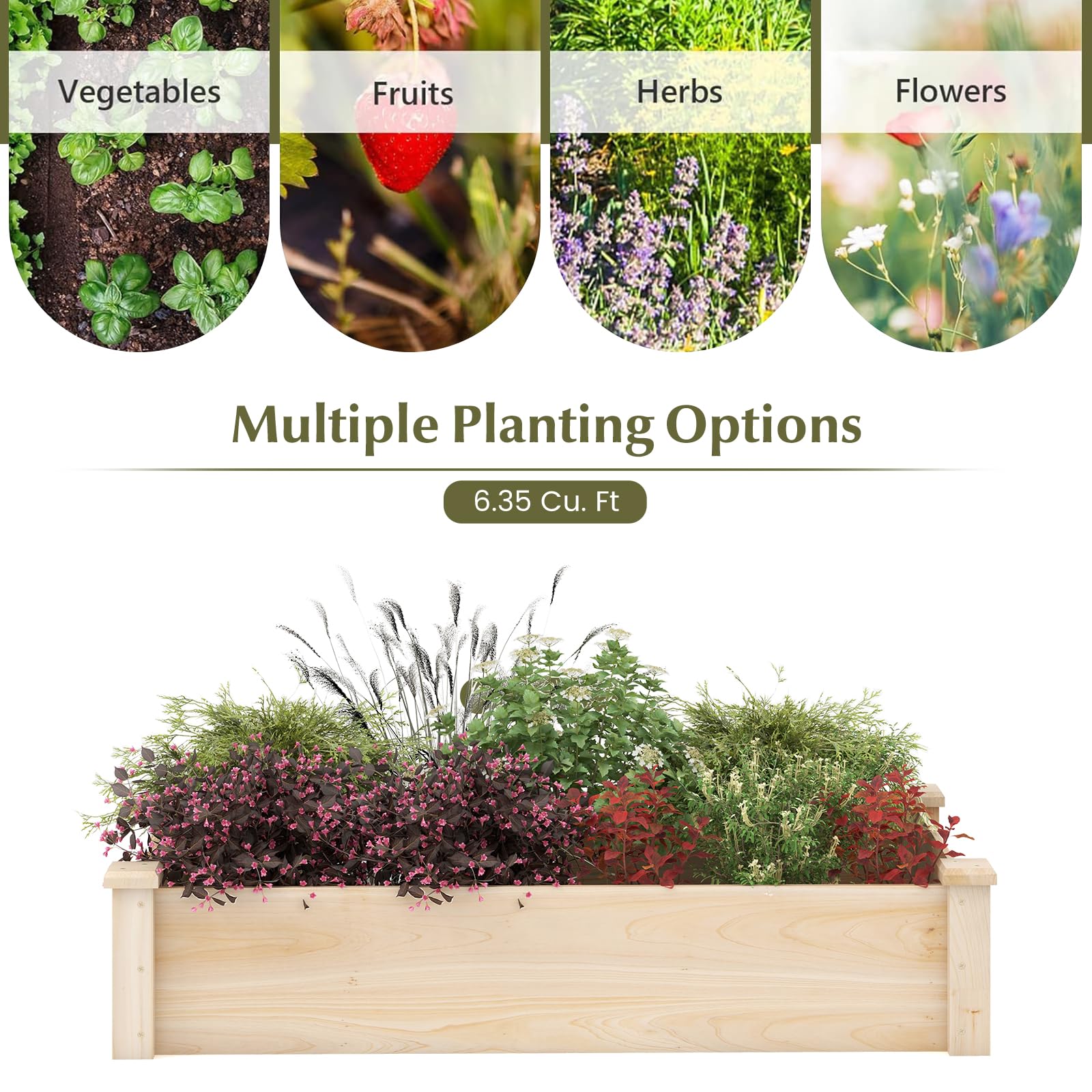 Giantex Wooden Raised Garden Bed 