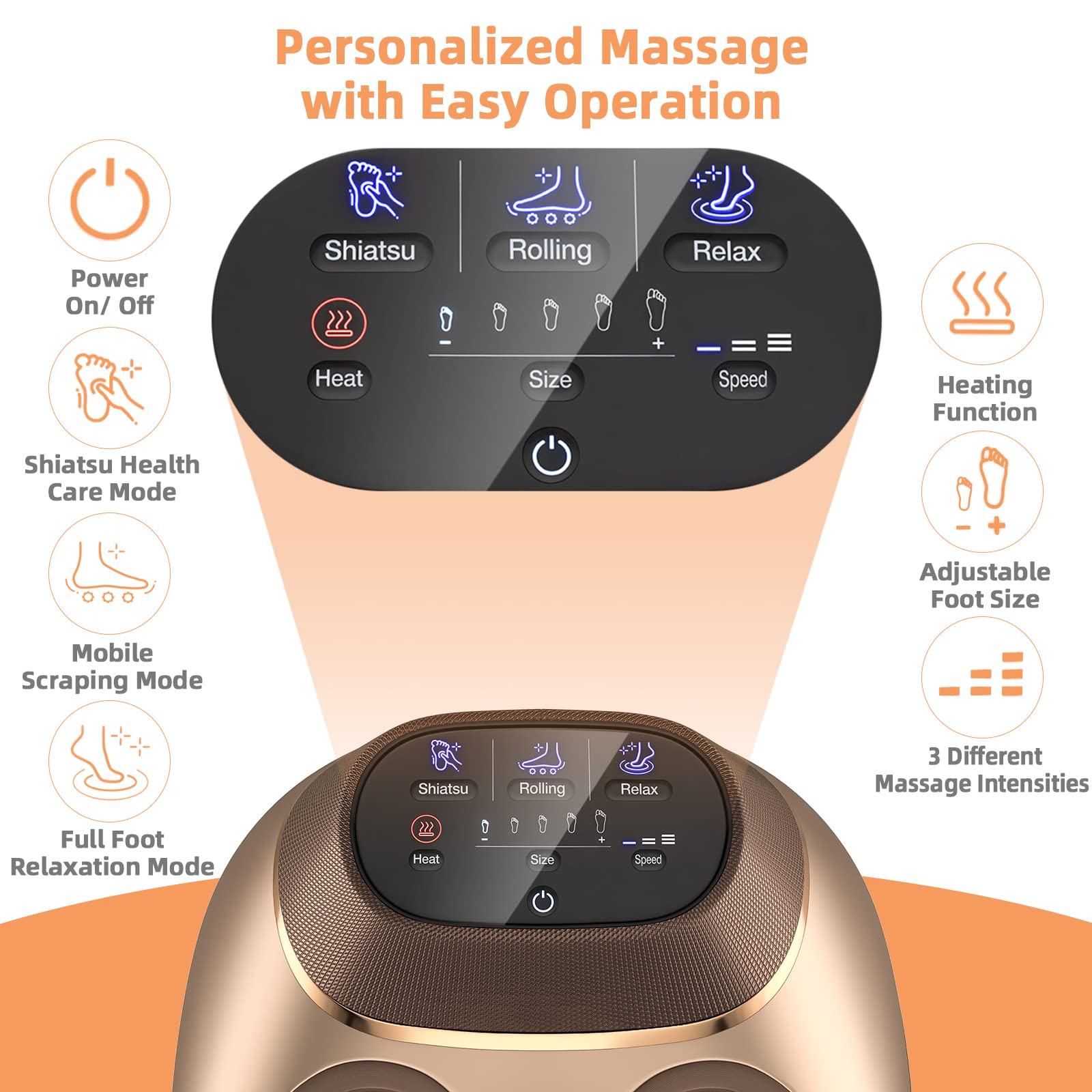 Giantex Shiatsu Foot Massager W/ Heat, 3 Modes & Speeds, Kneading, Rolling