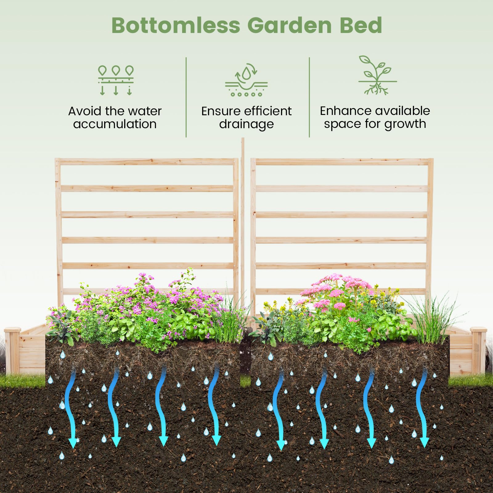 Giantex Raised Garden Bed with Trellis 