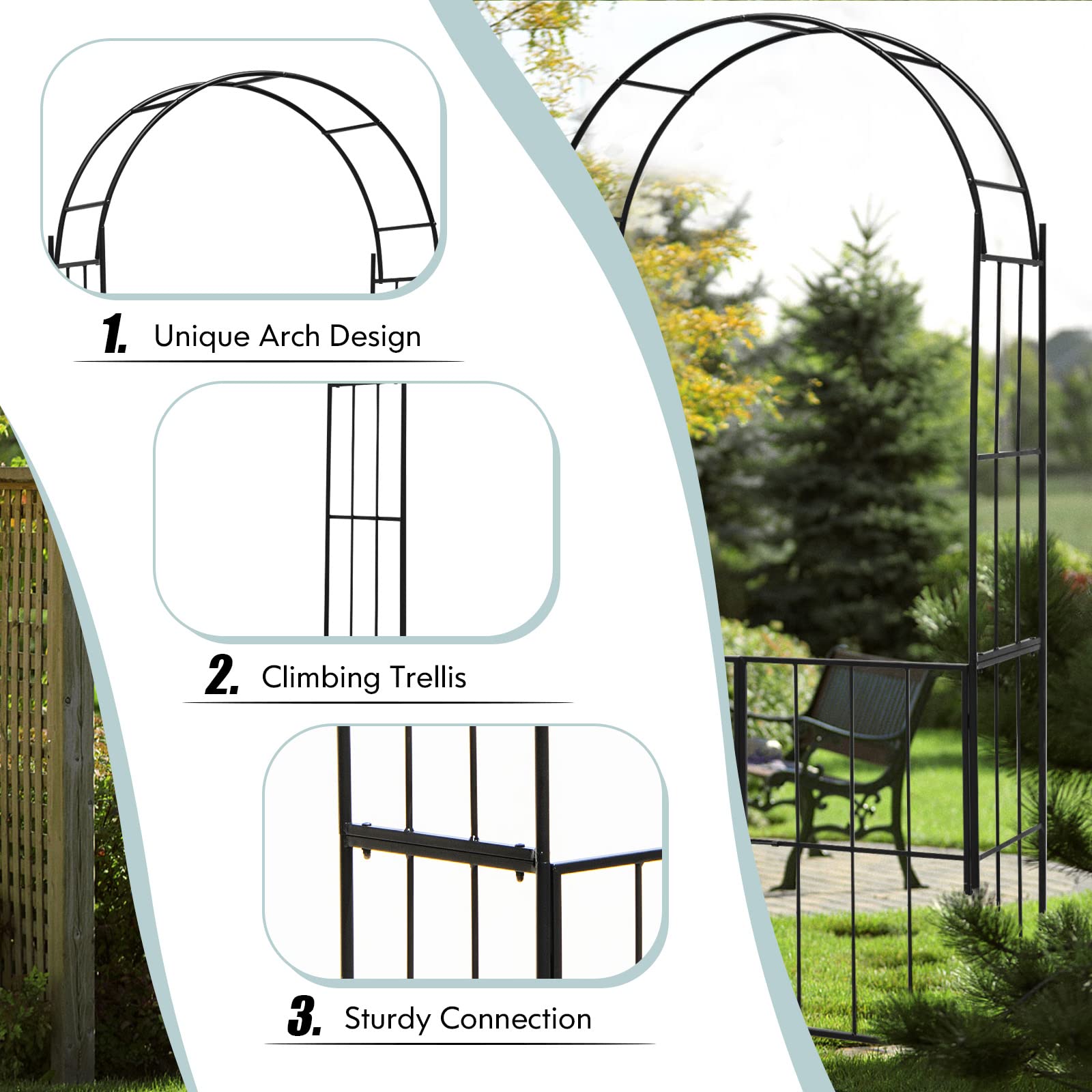 Giantex Garden Arbor Trellis with Door