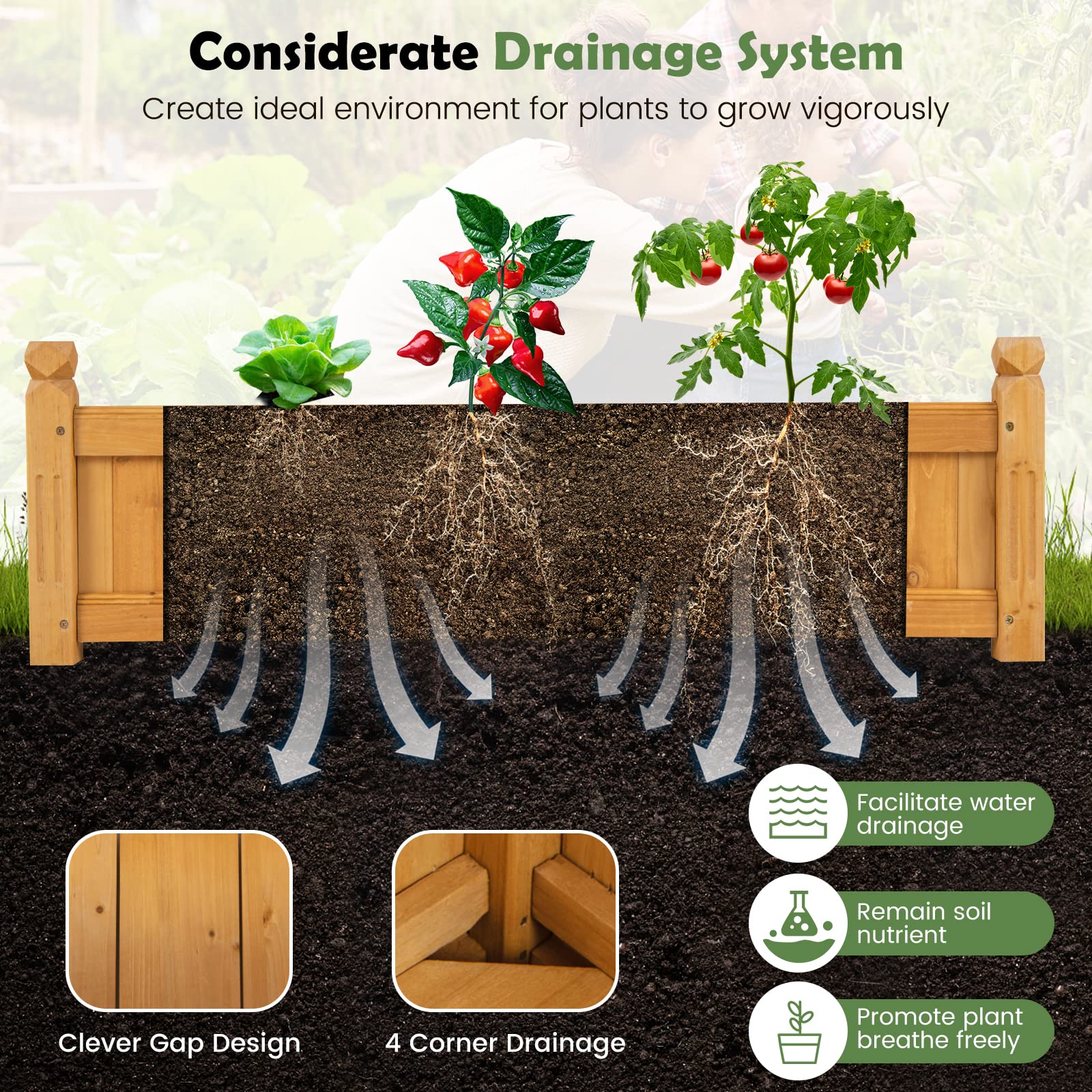 Giantex 2 Pcs Raised Garden Bed 
