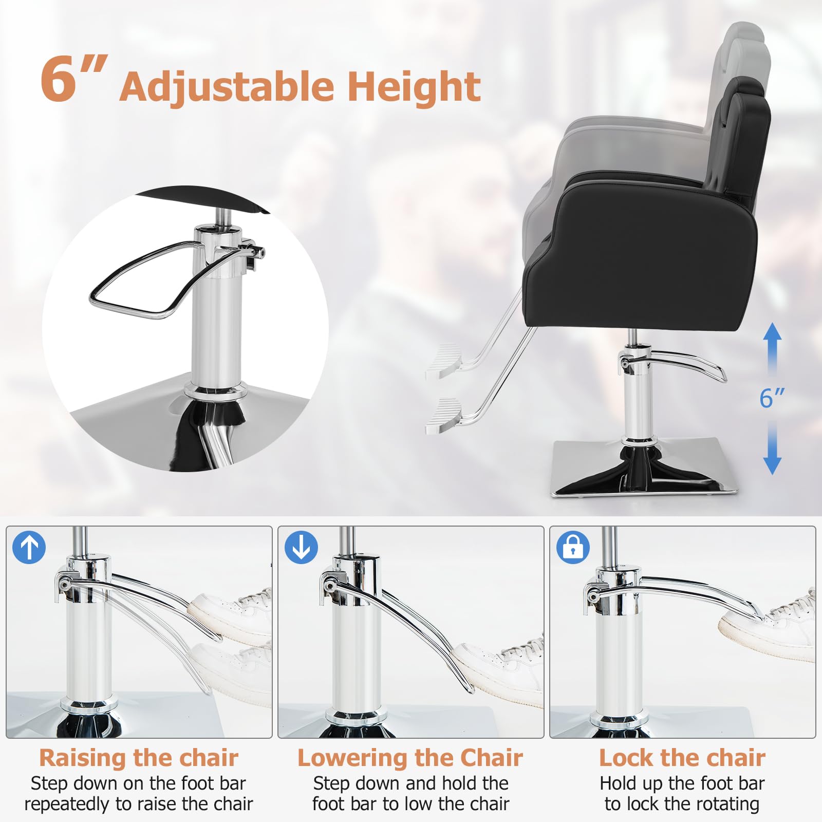 Giantex Barber Chair, Salon Chair with Adjustable Seat Height 