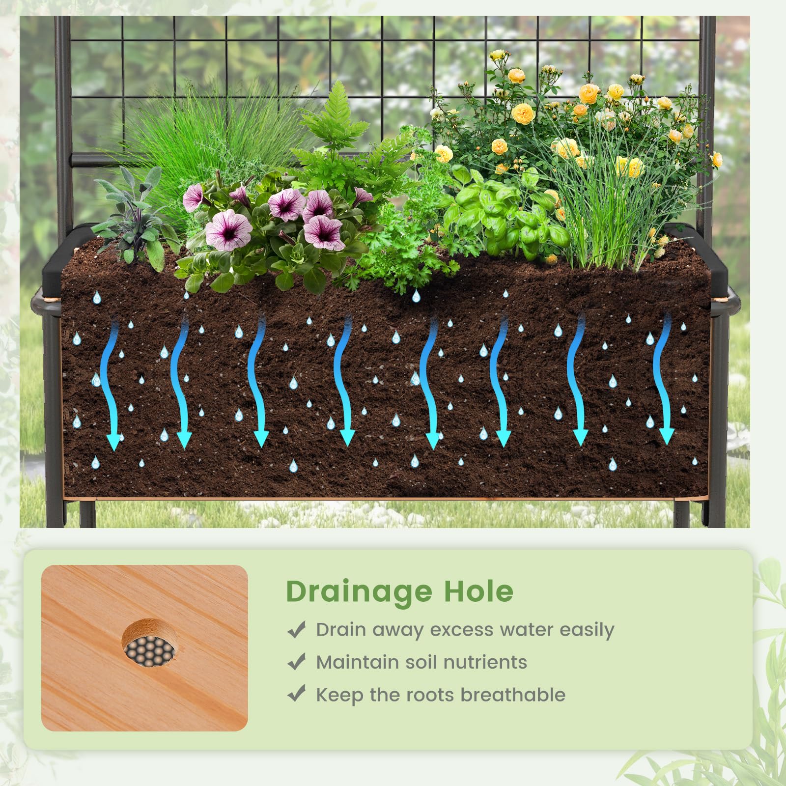 Giantex Raised Garden Bed with Trellis 