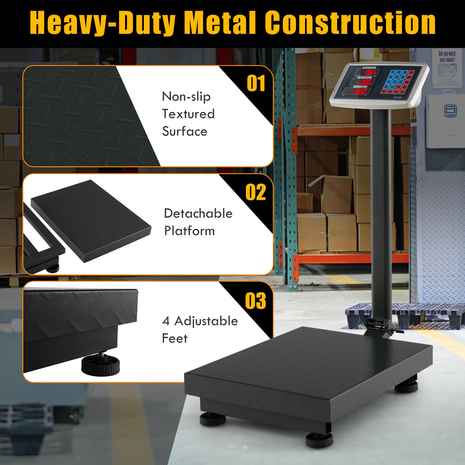 Giantex 660lbs Weight Computing Digital Scale Floor Platform Scale for Weighing Luggage Package Shipping 