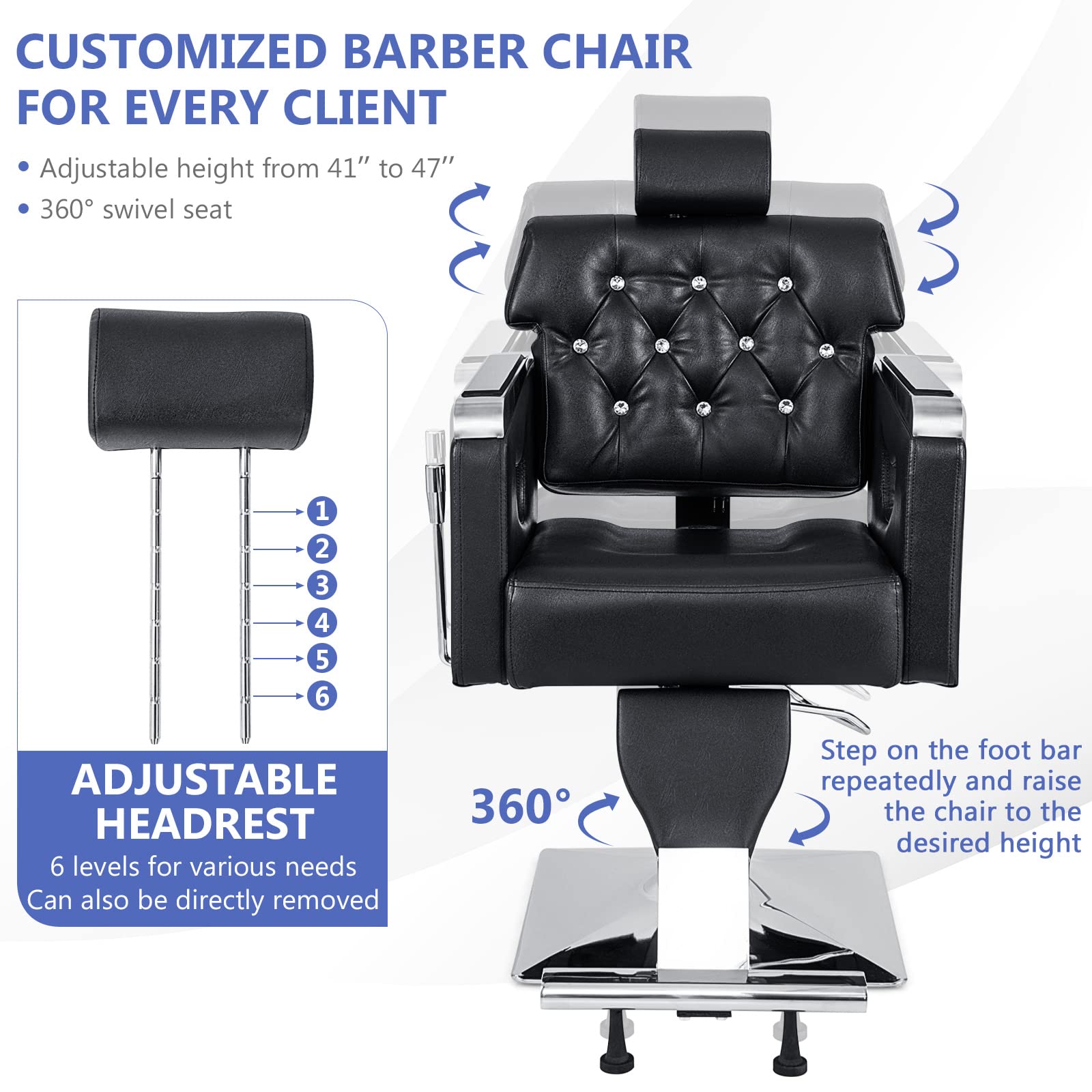 Giantex Barber Chair, Height Adjustable Heavy Duty Hydraulic Pump 