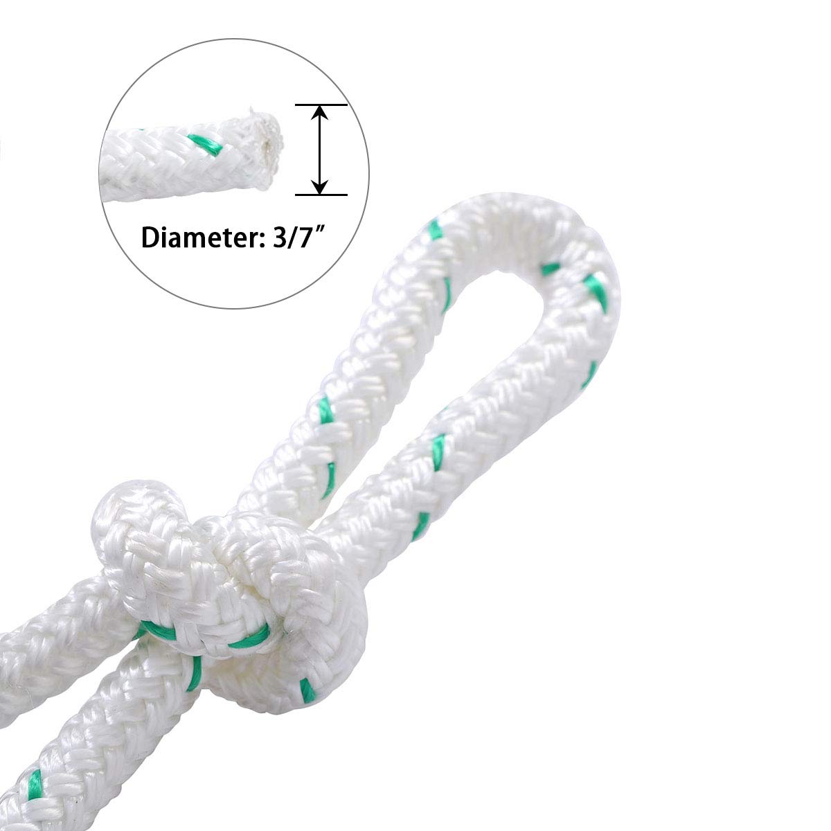 Giantex 3/7" Durable Braid Polyester Rope, White 