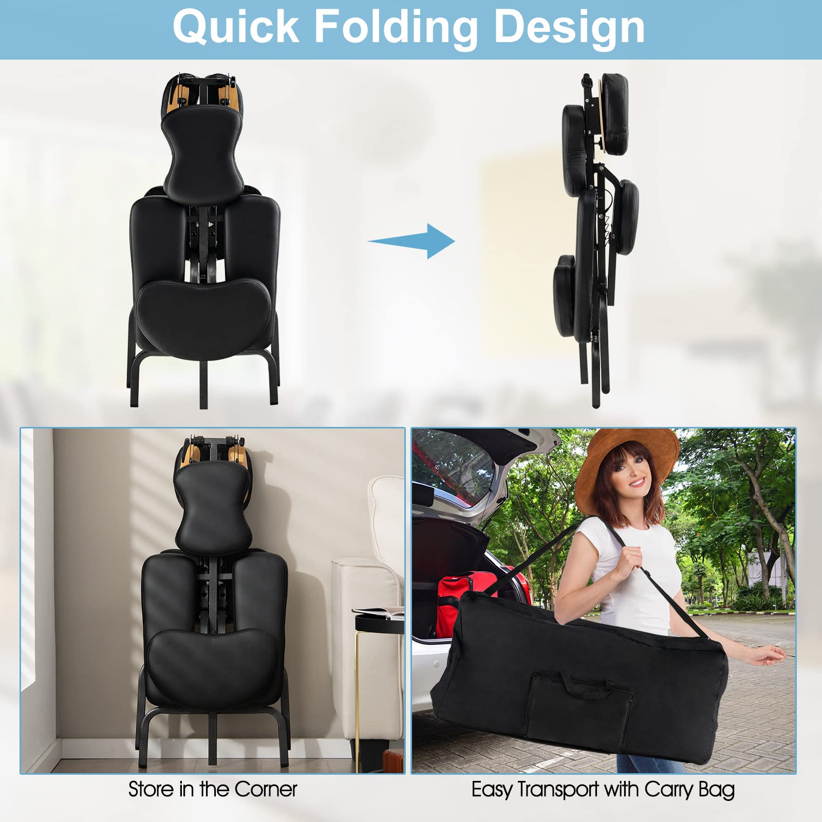 Portable Light Weight Massage Chair Travel Massage Tattoo Spa Chair 