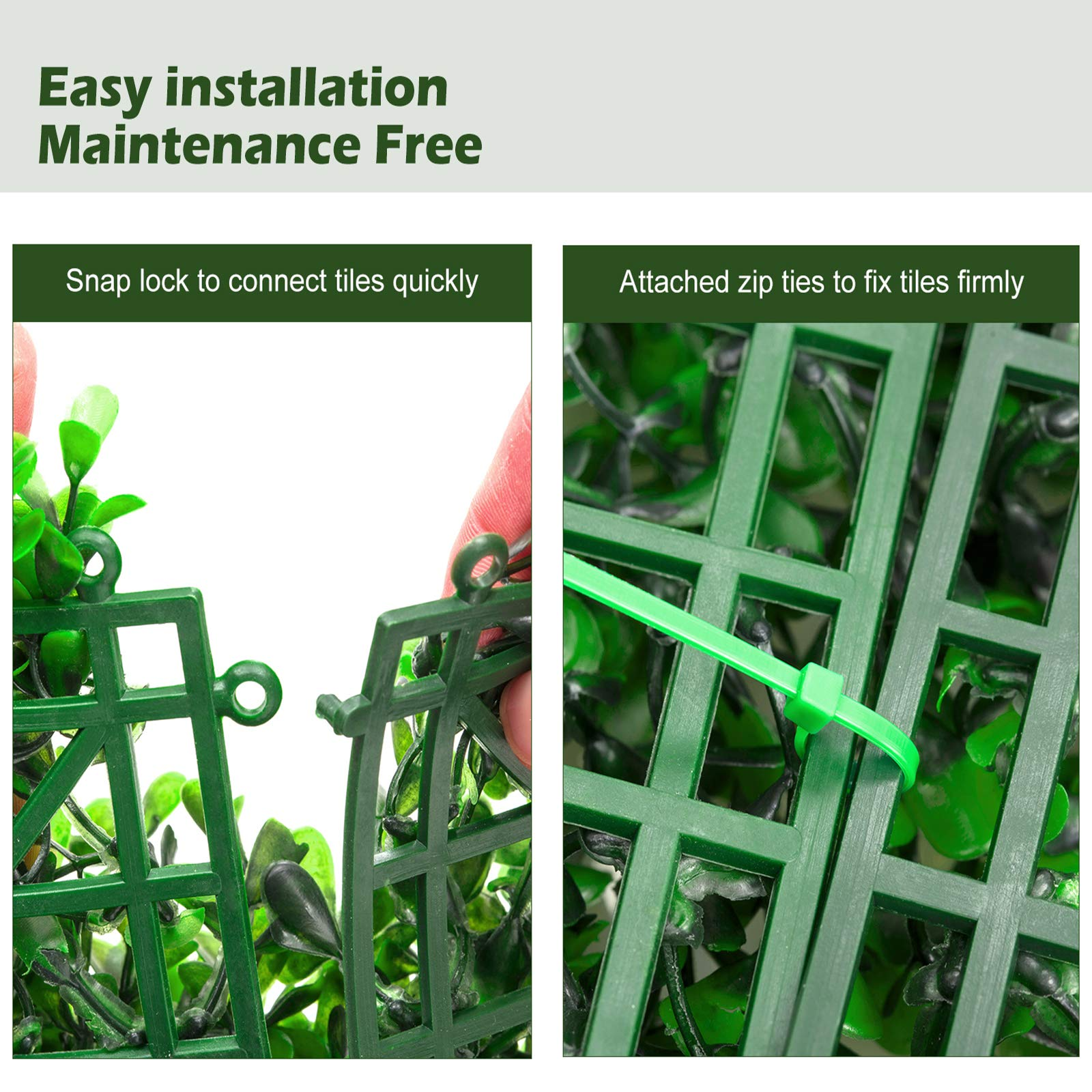 Giantex 12PCS 20x20inch Artificial Boxwood Panels Garden Privacy Fence Screen 