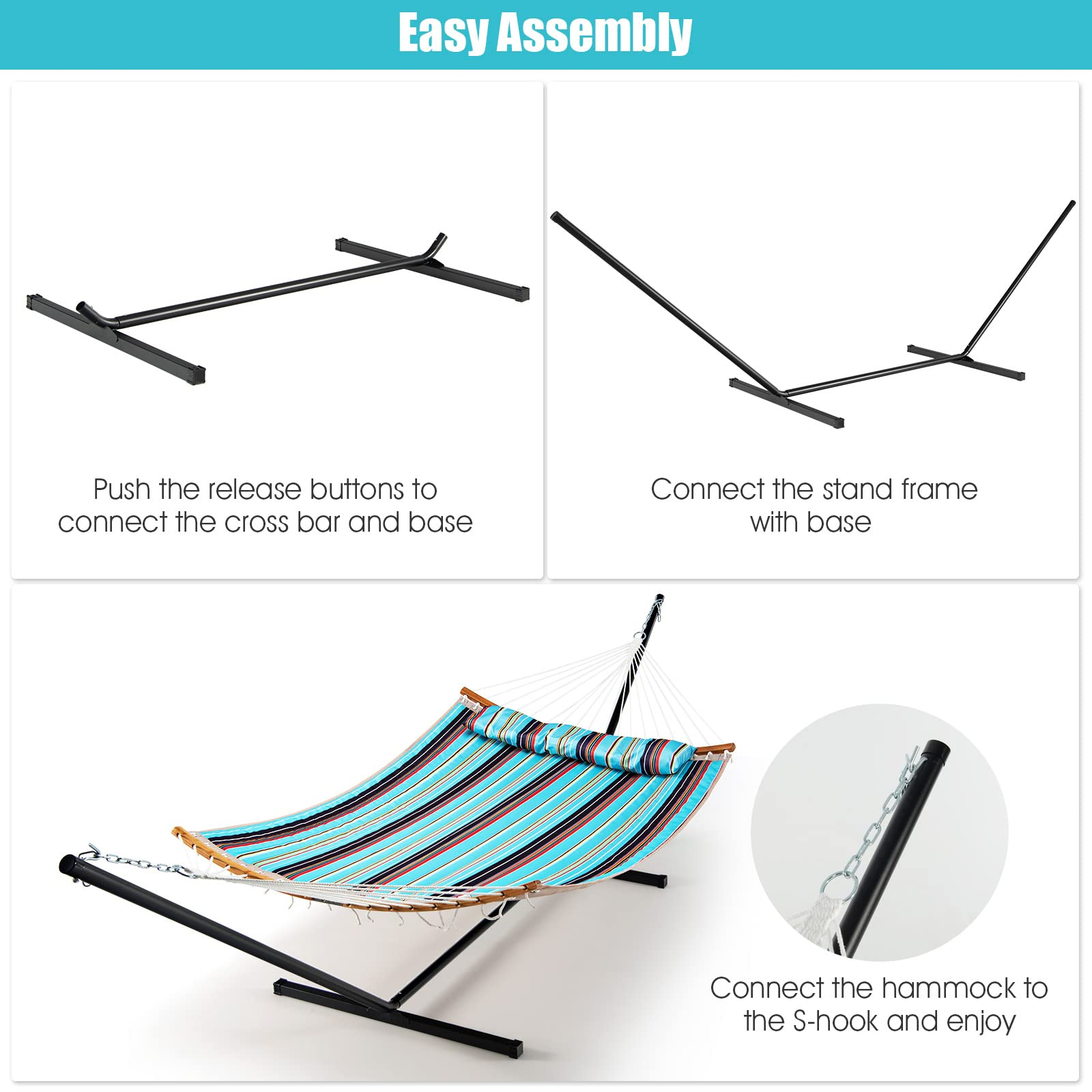 Giantex Hammock Stand 2-Person Heavy-Duty Hammock Frame with Storage Bag 