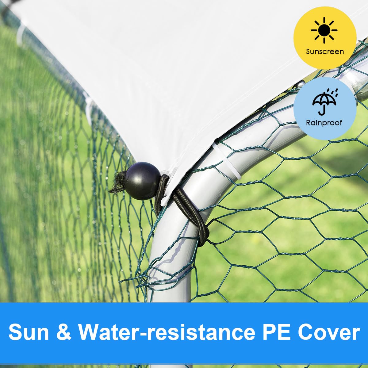 Giantex Large Metal Chicken Coop, Walk-in Chicken Coops Run House Shade Cage with Waterproof 