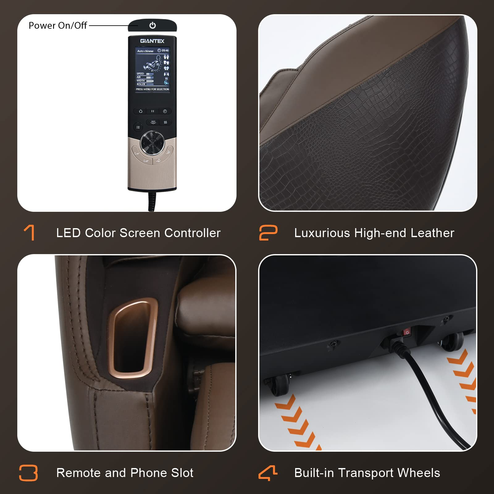 Giantex Full Body Massage Chair, Zero Gravity Recliner Chair on Wheels 