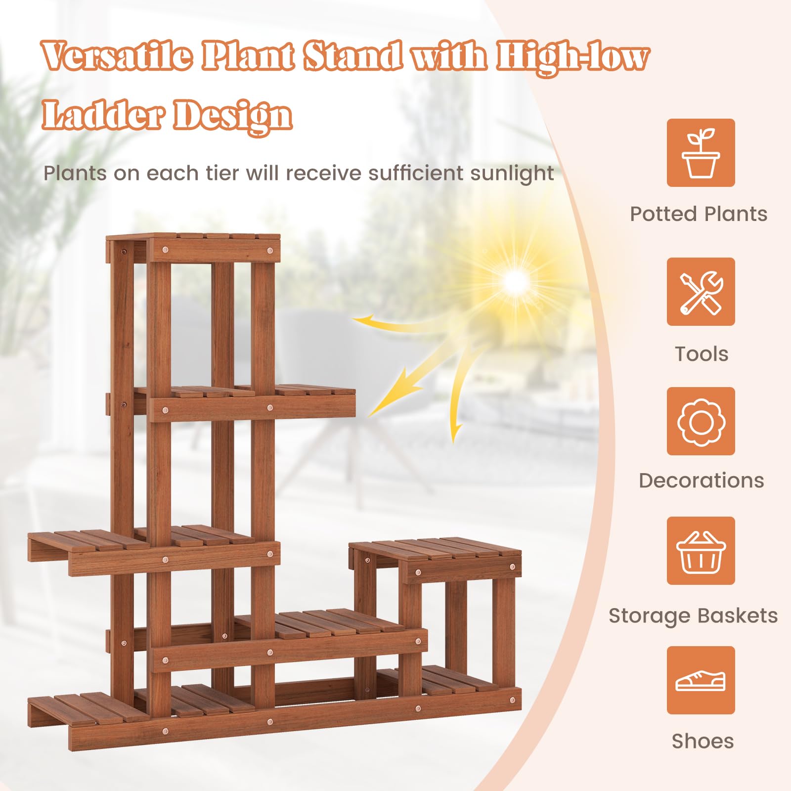 Giantex 6 Tier Wood Plant Stand 