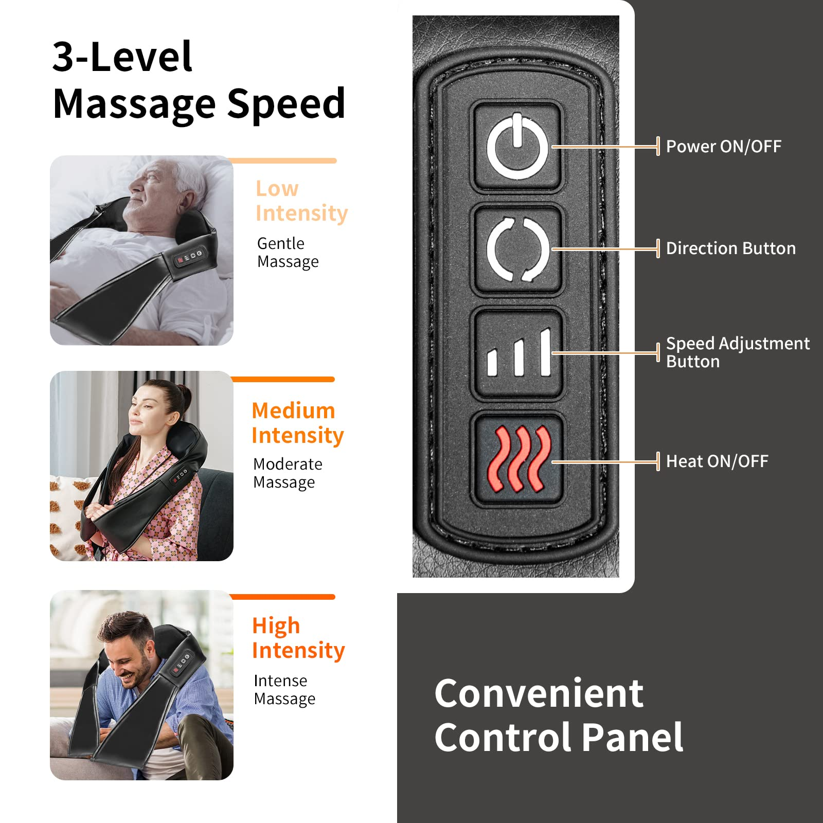 Giantex Shiatsu Back Neck Massager with Heat, Kneading Massage Pillow for Muscle Pain Relief 