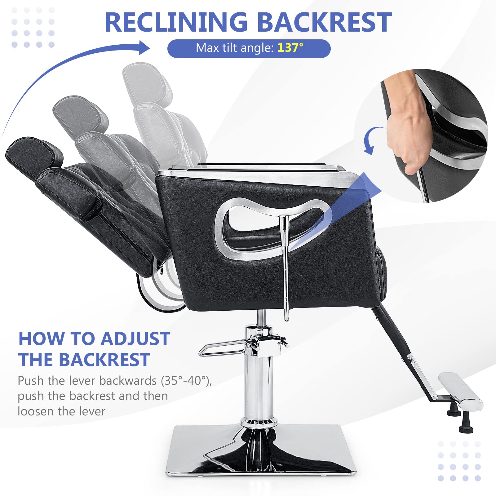 Giantex Barber Chair, Height Adjustable Heavy Duty Hydraulic Pump 