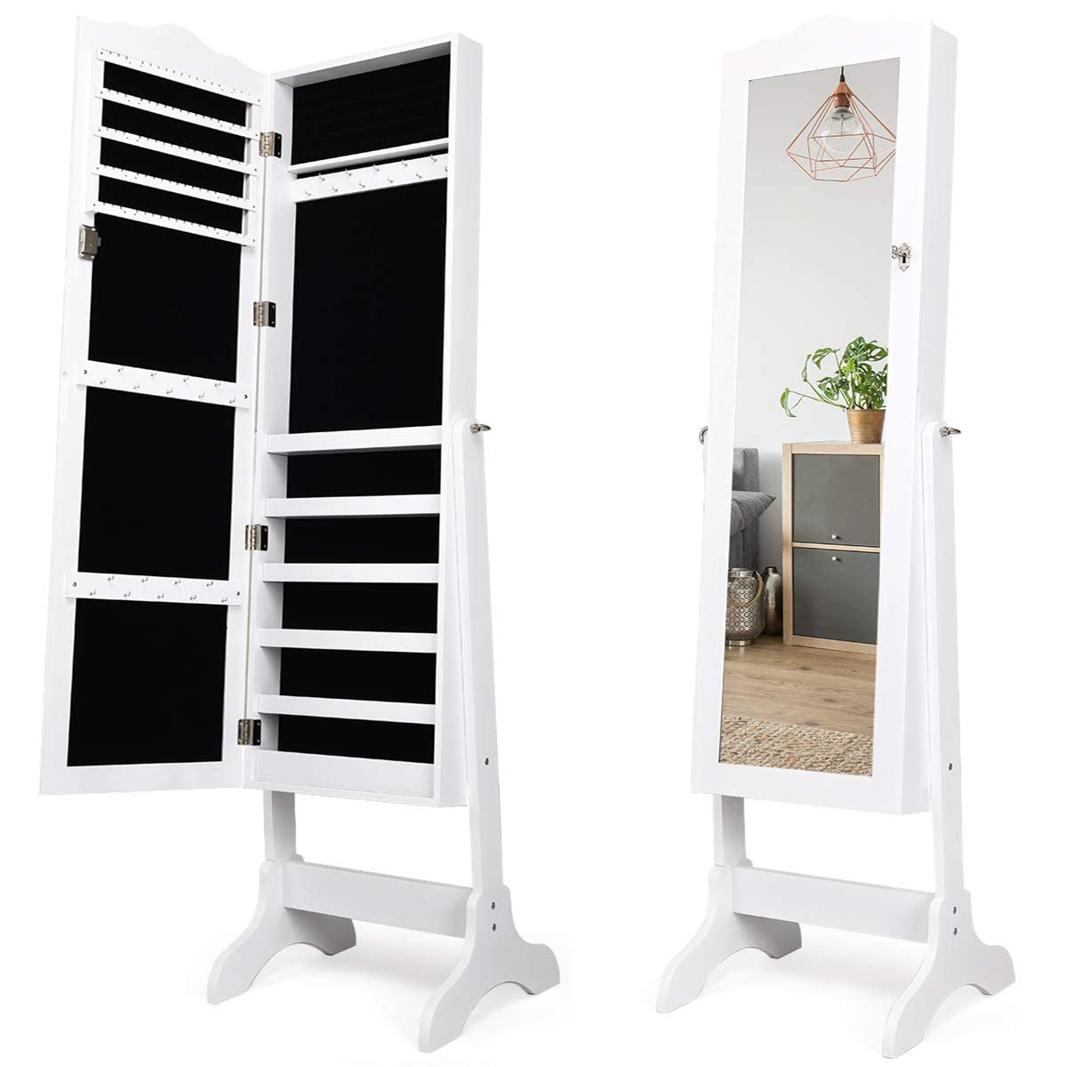 Giantex Jewelry Box Armoire with Mirror 