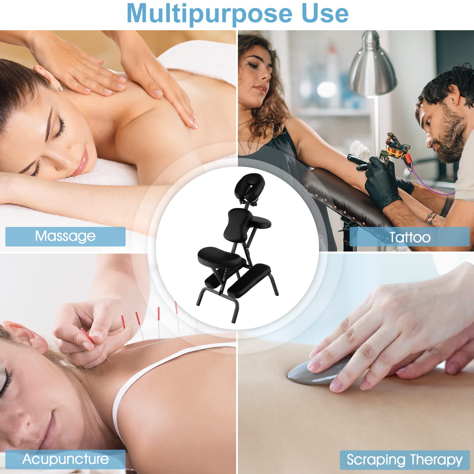 Portable Light Weight Massage Chair Travel Massage Tattoo Spa Chair 