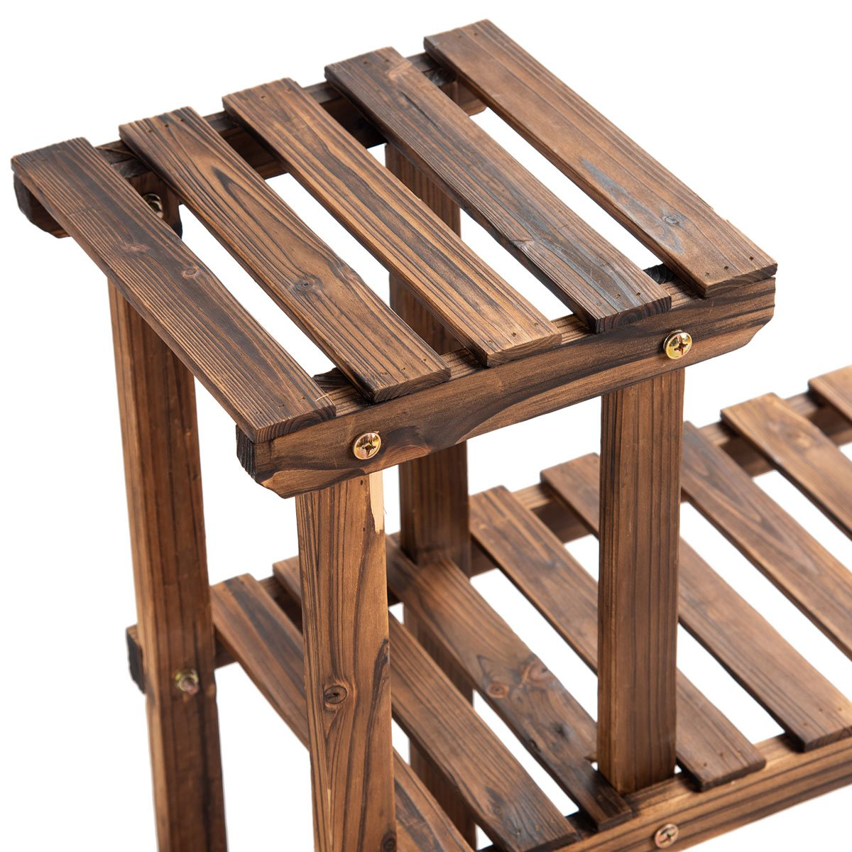Giantex Flower Rack Wood Plant Stand 7 Wood Shelves 13 Pots 