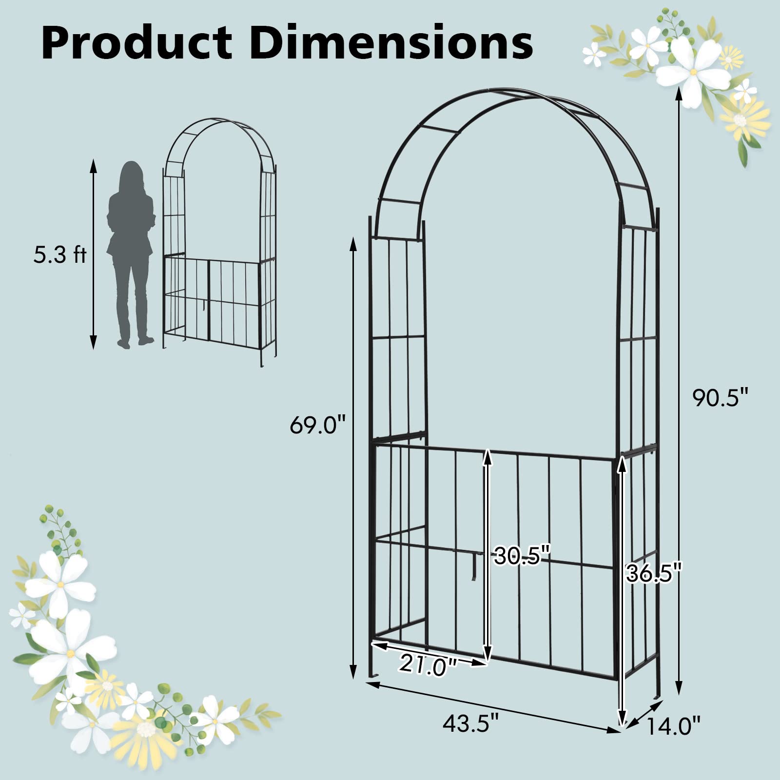 Giantex Garden Arbor Trellis with Door