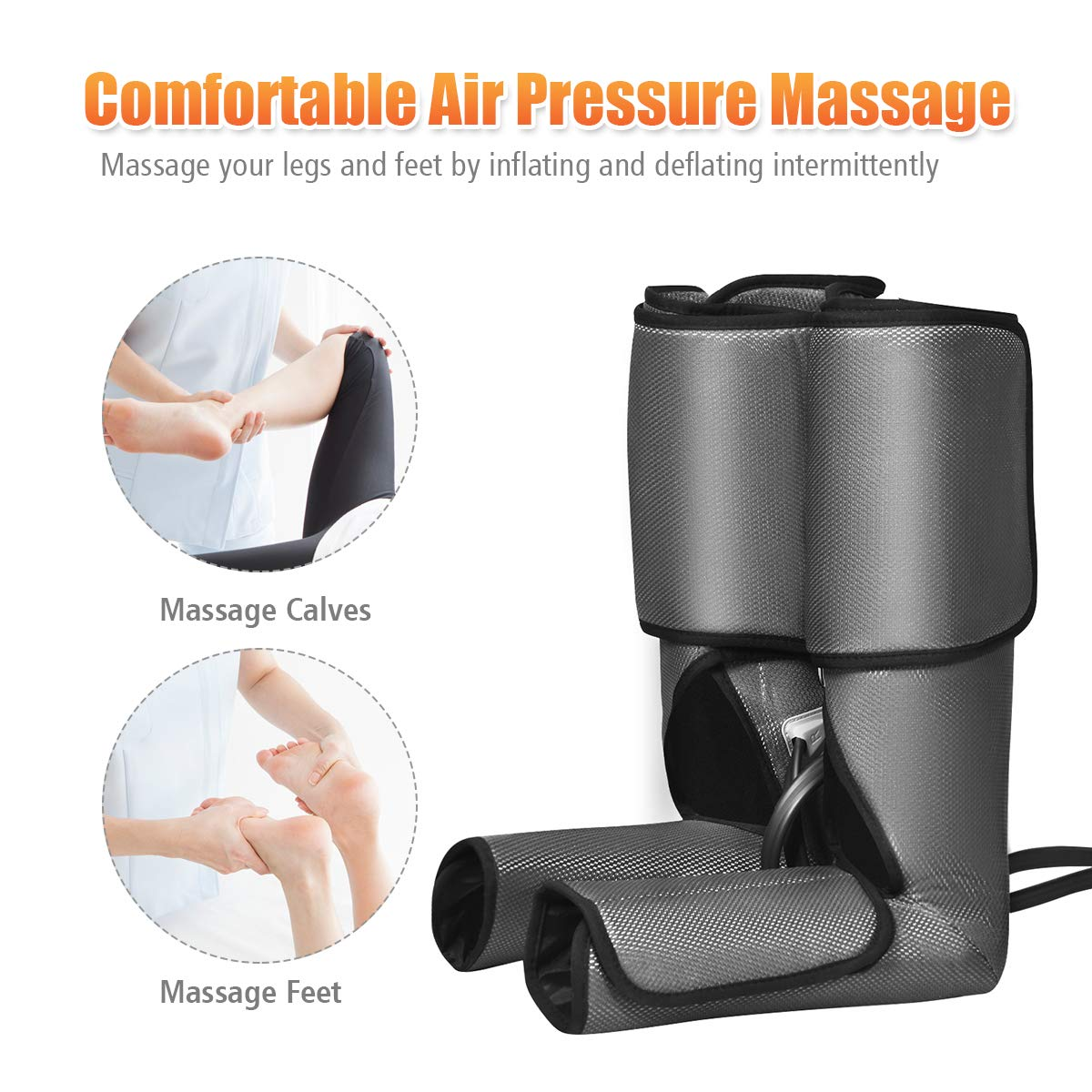 Giantex Air Compression Leg Massager Wraps Foot and Calf Massage with Handheld Controller