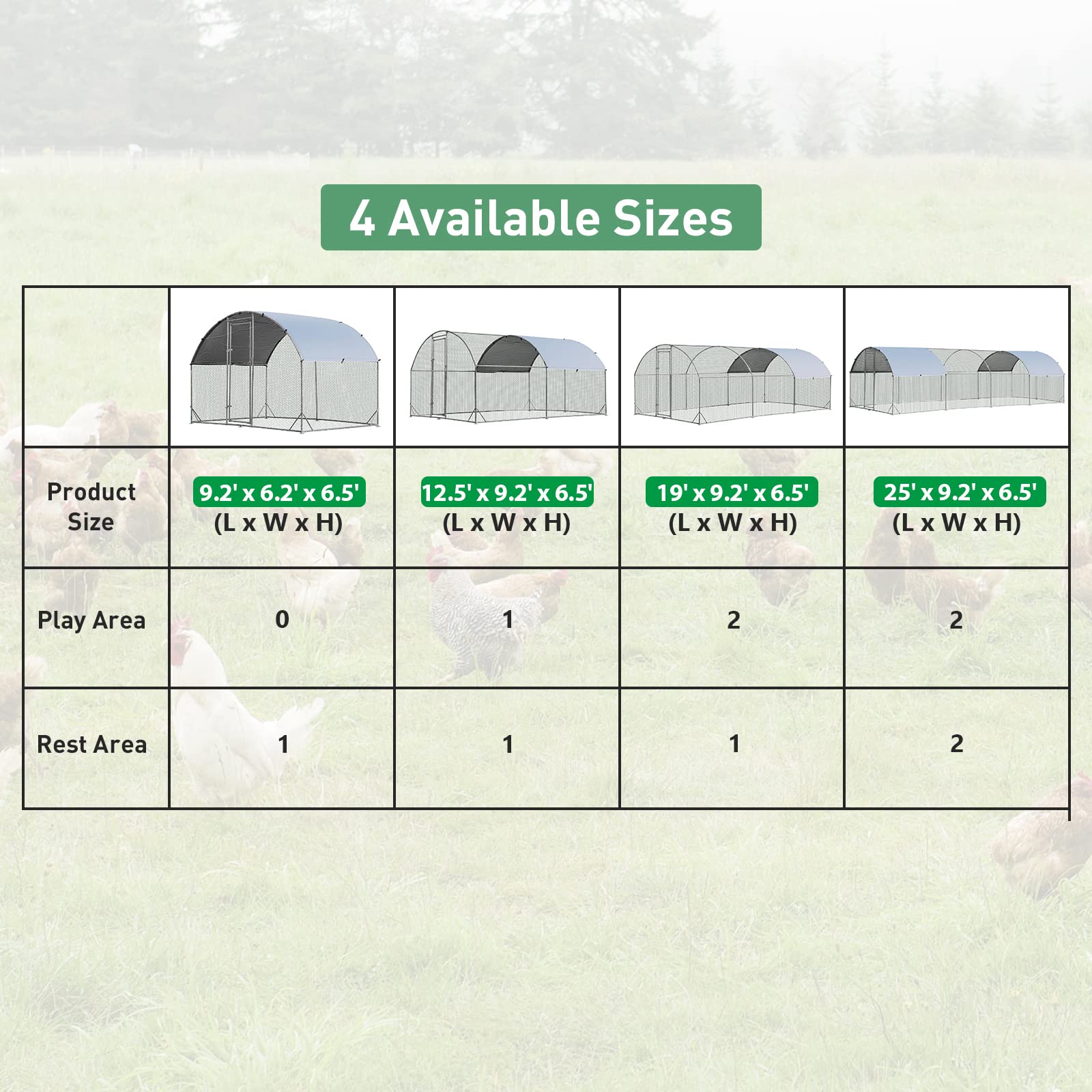 Giantex Large Metal Chicken Coop, Dome Shaped Poultry Cage Hen Run House Rabbits Habitat for Backyard Farm Outdoor 