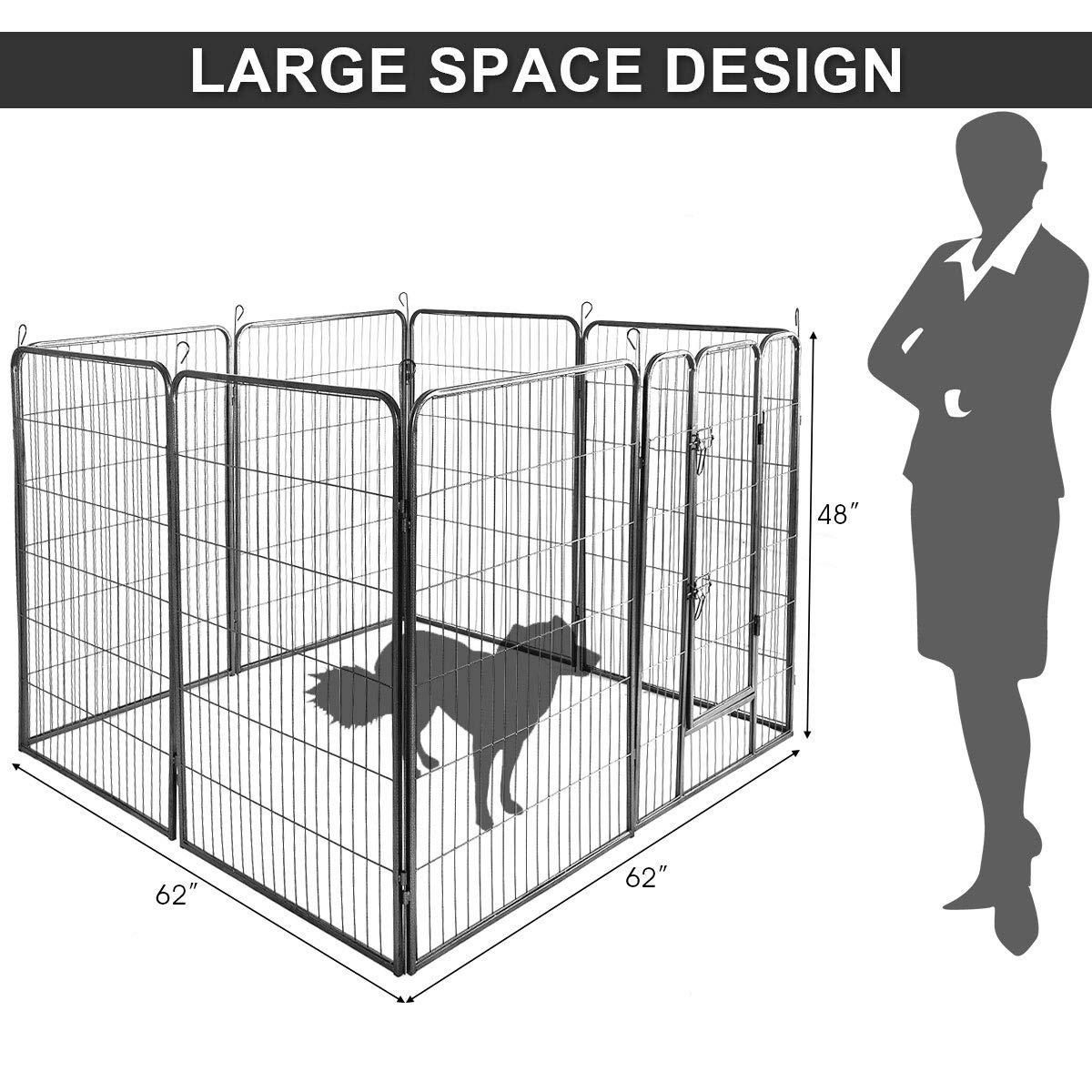 Giantex 8 Panel 48 inch Dog Playpen with Door 