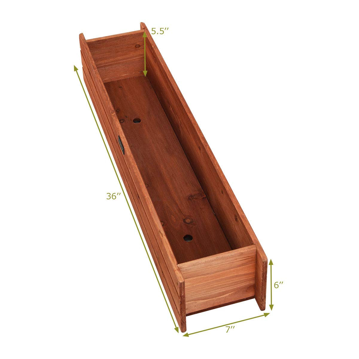 Raised Garden Bed Flower or Vegetable Planter (36" L X 7" W X 6" H) 