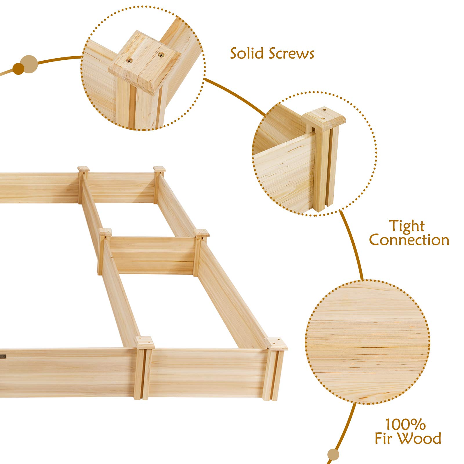 U-Shaped Raised Garden Bed (92.5" L x 95" W x 11" H)